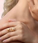 Gold turtle crown nail ring