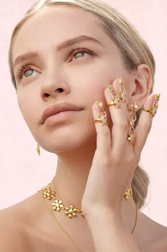Gold turtle crown nail ring