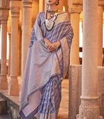 Viscose light purple foil print contemporary saree
