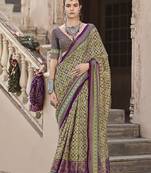 Silk Blend patola print multi colour saree