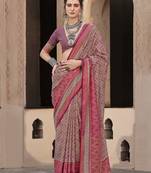 Silk Blend patola print maroon saree