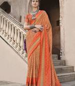 Silk Blend patola print orange saree