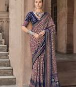 Silk Blend patola print multi colour saree
