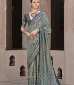 Silk Blend patola print multi colour saree