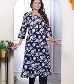 Womens embroidery and lace work black pakistani kurta with palazzo set