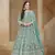 Net turquoise embroidered salwar kameez