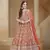 Net rust embroidered salwar kameez