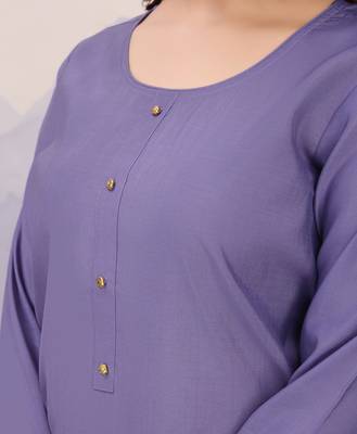  lavender roman silk solid straight kurta with afghani salwar & printed dupatta 2