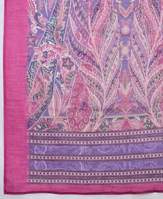  fuchsia pink roman silk solid straight kurta with pant & printed dupatta 4
