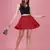 Trendmalls Red Plain Solid Nylon Soft Mini Skirt for Women