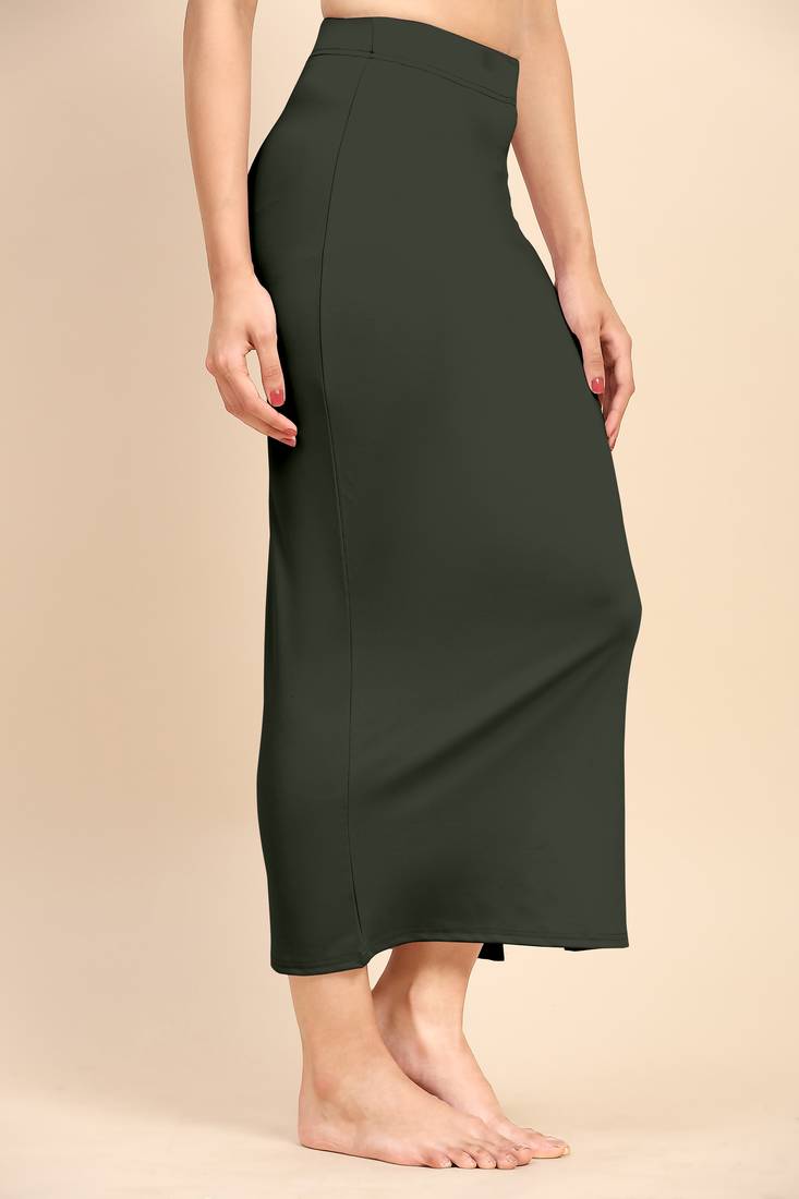 Solid Nylon Soft Petticoat Skirts for Women Saree Shape Wear 2 Piece