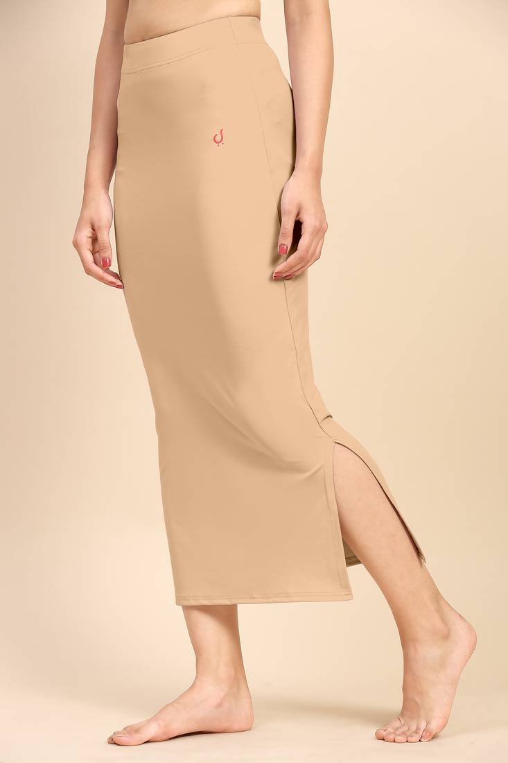 Solid Nylon Soft Petticoat Skirts for Women Saree Shape Wear 2 Piece