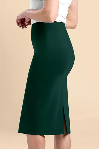 Trendmalls Women's Plain Green Nylon Soft Skirt Silhoutte Shape Wear dress 