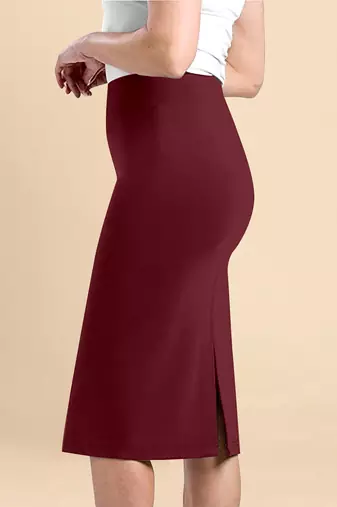 Trendmalls Maroon Solid Nylon Soft Skirt Shape Wear Bottom Wear for Women