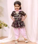Printed kurti with dhoti and dupatta