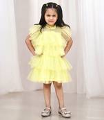 Yellow star layered frock