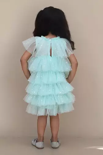 Blue layered frock