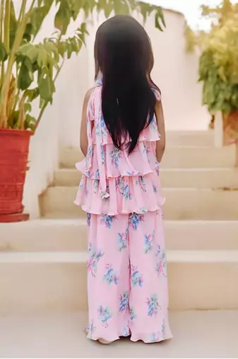 Printed layered kurti with plazzo