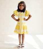 Yellow floral printed dress