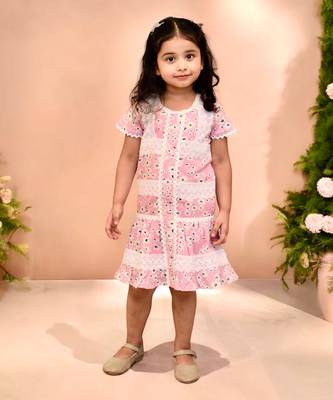 Pink floral printed dress 1