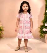 Pink floral printed dress