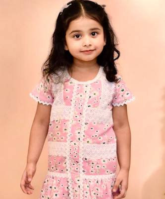 Pink floral printed dress 2