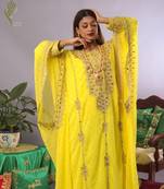 Sale New Aari Embroidery Stone Work Georgette Casual Stitched Wedding Party Wear Dress 258