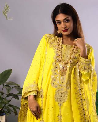Sale New Aari Embroidery Stone Work Georgette Casual Stitched Wedding Party Wear Dress 258 2