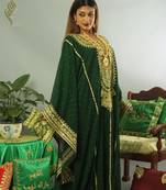 Dark Green Georgette Aari Work Kaftan