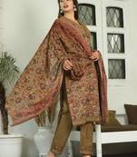 Chiku   cotton  hand   work straight  kurti pant dupatta set