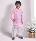 Pink tie and dye kurta with salwar