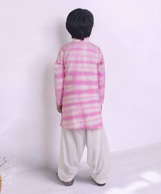 Pink tie and dye kurta with salwar 2