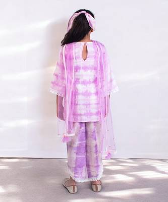 Lilac tie and dye kurti with pant 3