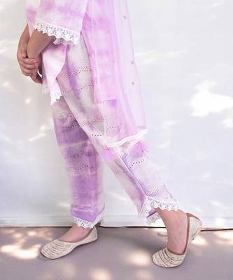 Lilac tie and dye kurti with pant 4