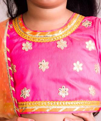 Orange organza lehenga choli set 3