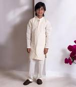 Off white mukesh work kurta with pant