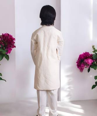 Off white mukesh work kurta with pant 3