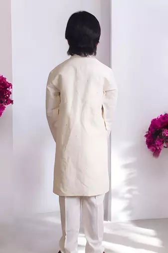Off white mukesh work kurta with pant