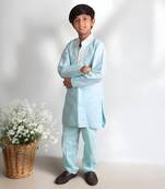 Blue mukesh work kurta with pant