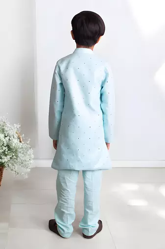 Blue mukesh work kurta with pant
