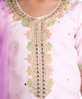 Pink mukesh work kurti with sharara 3
