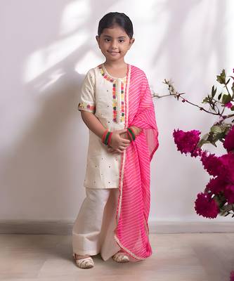 Off white mukesh work kurti with sharara 2