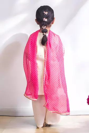 Off white mukesh work kurti with sharara