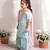 Blue mukesh work kurti with sharara