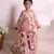 Peach printed kurti with sharara