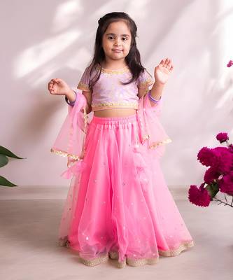 Pink Wedding Lehenga Choli for Kids 1