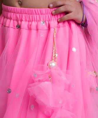 Pink Wedding Lehenga Choli for Kids 5