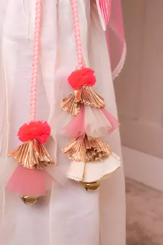 Pink mirror kurti with sharara