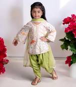 Ivory printed kurti with dhoti