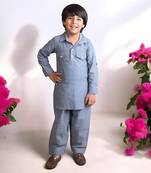 Blue denim kurta with pant